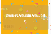 营销技巧方案(营销方案36个技巧)