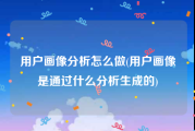 用户画像分析怎么做(用户画像是通过什么分析生成的)