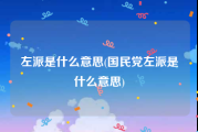 左派是什么意思(国民党左派是什么意思)