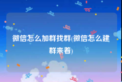 微信怎么加群找群(微信怎么建群来着)