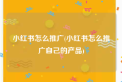 小红书怎么推广(小红书怎么推广自己的产品)