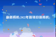 最新商机(2022年新项目新商机)