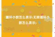 循环小数怎么表示(无限循环小数怎么表示)