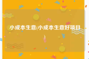 小成本生意(小成本生意好项目)