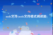 mobi文件(mobi文件格式阅读器)