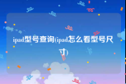 ipad型号查询(ipad怎么看型号尺寸)