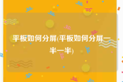 平板如何分屏(平板如何分屏一半一半)