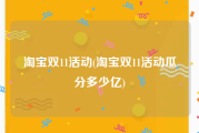 淘宝双11活动(淘宝双11活动瓜分多少亿)
