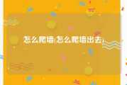 怎么爬墙(怎么爬墙出去)