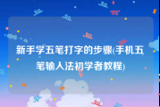 新手学五笔打字的步骤(手机五笔输入法初学者教程)