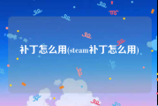 补丁怎么用(steam补丁怎么用)