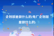 企划部是做什么的(电厂企划部是做什么的)