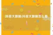 抖音大数据(抖音大数据怎么看)