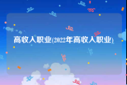 高收入职业(2022年高收入职业)