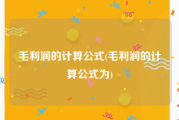 毛利润的计算公式(毛利润的计算公式为)