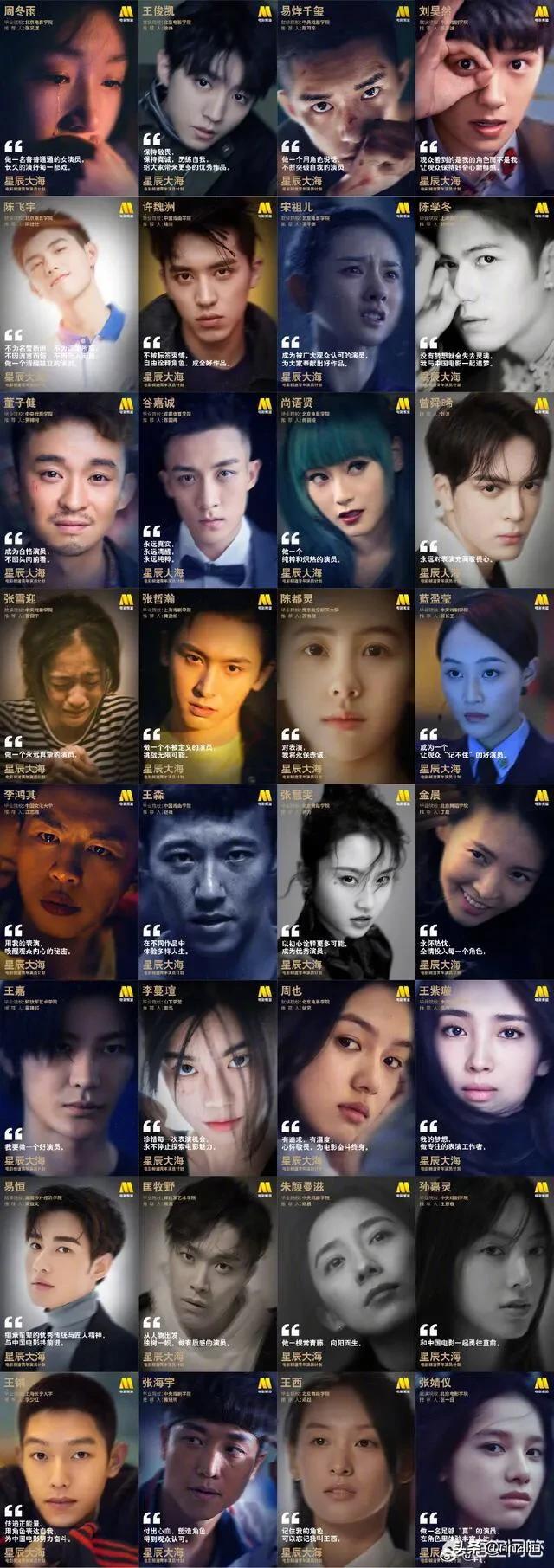 星辰计划:“星辰大海”演员计划，被推荐的青年演员，哪个更实至名归、具有代表性？  第1张