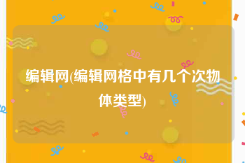 编辑网(编辑网格中有几个次物体类型)