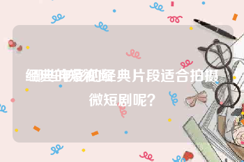 经典的短视频
:哪些电影的经典片段适合拍摄微短剧呢？