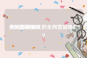 全网营销视频
:如何做好强大的全网营销推广？