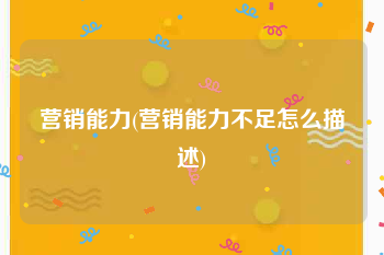 营销能力(营销能力不足怎么描述)
