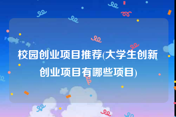 校园创业项目推荐(大学生创新创业项目有哪些项目)