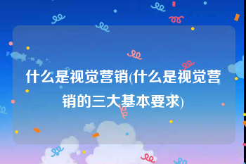 什么是视觉营销(什么是视觉营销的三大基本要求)