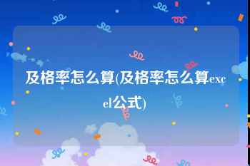 及格率怎么算(及格率怎么算excel公式)