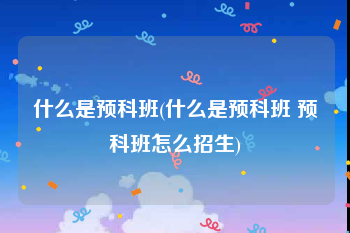 什么是预科班(什么是预科班 预科班怎么招生)