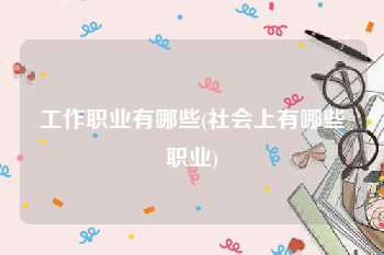 工作职业有哪些(社会上有哪些职业)