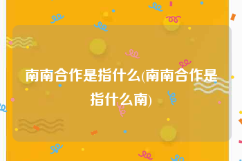 南南合作是指什么(南南合作是指什么南)