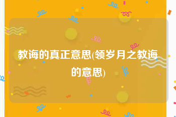 教诲的真正意思(领岁月之教诲的意思)