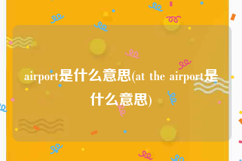 airport是什么意思(at the airport是什么意思)