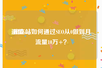 流量seo:独立站如何通过SEO从0做到月流量10万+？