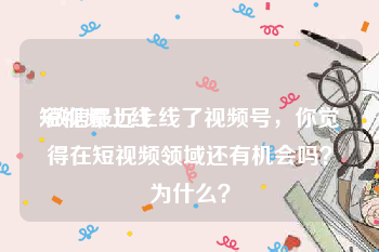 短视频上线
:微信最近上线了视频号，你觉得在短视频领域还有机会吗？为什么？