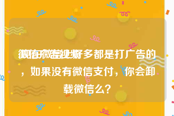 微信广告视频
:现在微信上好多都是打广告的，如果没有微信支付，你会卸载微信么？