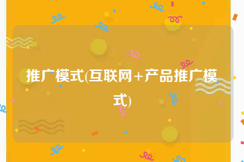 推广模式(互联网+产品推广模式)