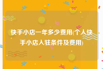 快手小店一年多少费用(个人快手小店入驻条件及费用)