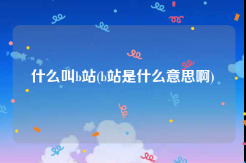 什么叫b站(b站是什么意思啊)