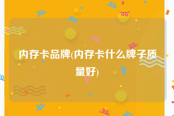 内存卡品牌(内存卡什么牌子质量好)