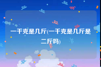 一千克是几斤(一千克是几斤是二斤吗)