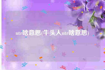 ntr啥意思(牛头人ntr啥意思)