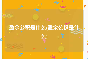 盈余公积是什么(盈余公积是什么)