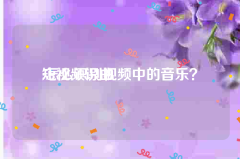 短视频识曲
:怎么识别视频中的音乐？