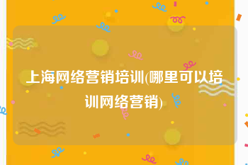 上海网络营销培训(哪里可以培训网络营销)