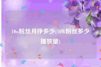 10w粉丝月挣多少(10W粉丝多少播放量)