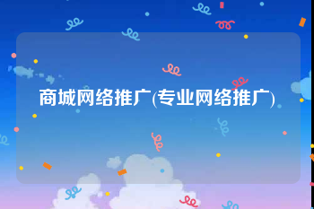 商城网络推广(专业网络推广)