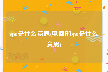 spu是什么意思(电商的spu是什么意思)