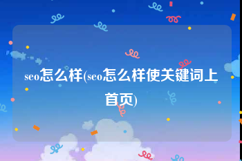 seo怎么样(seo怎么样使关键词上首页)