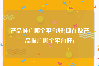 产品推广哪个平台好(现在做产品推广哪个平台好)