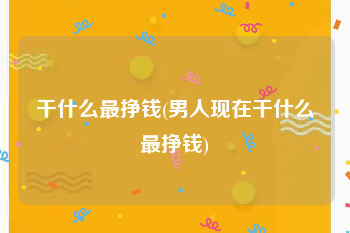 干什么最挣钱(男人现在干什么最挣钱)